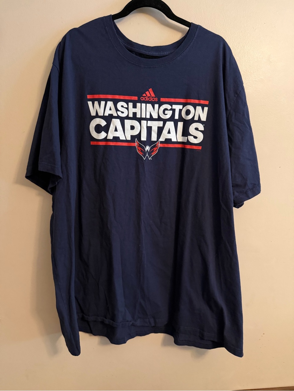 adidas Navy Washington Capitals Graphic Tee with Red & White Accents